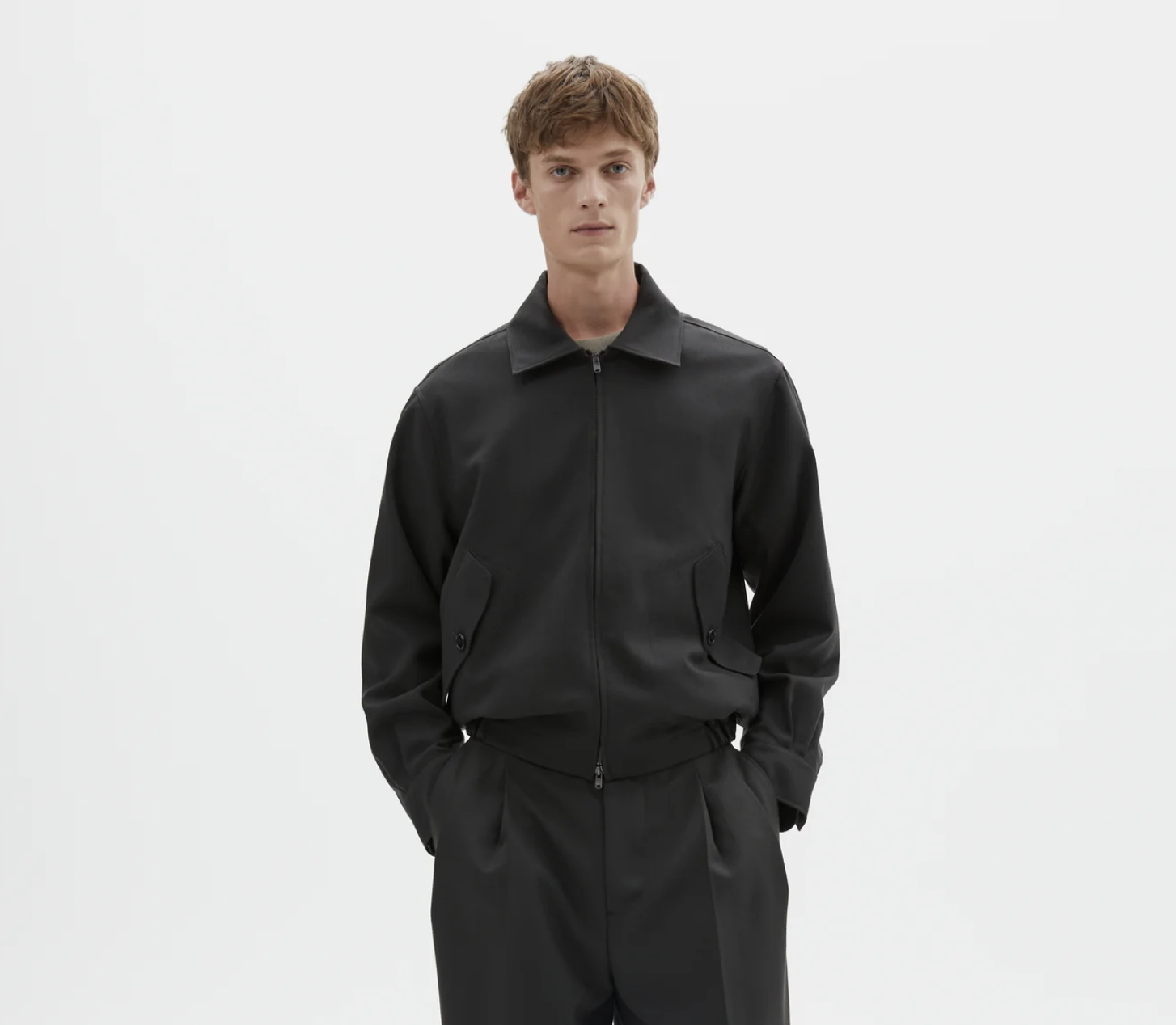 SSSTEIN – SILK NYLON COLLARED ZIP JACKET (CHARCOAL BROWN) — EQUIPMENT